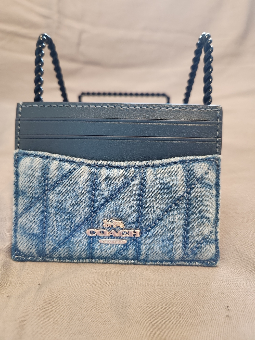 COACH Denim Quilted Card Case